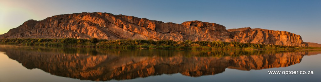 Cliffs across the Orange River at Amanzi Trails